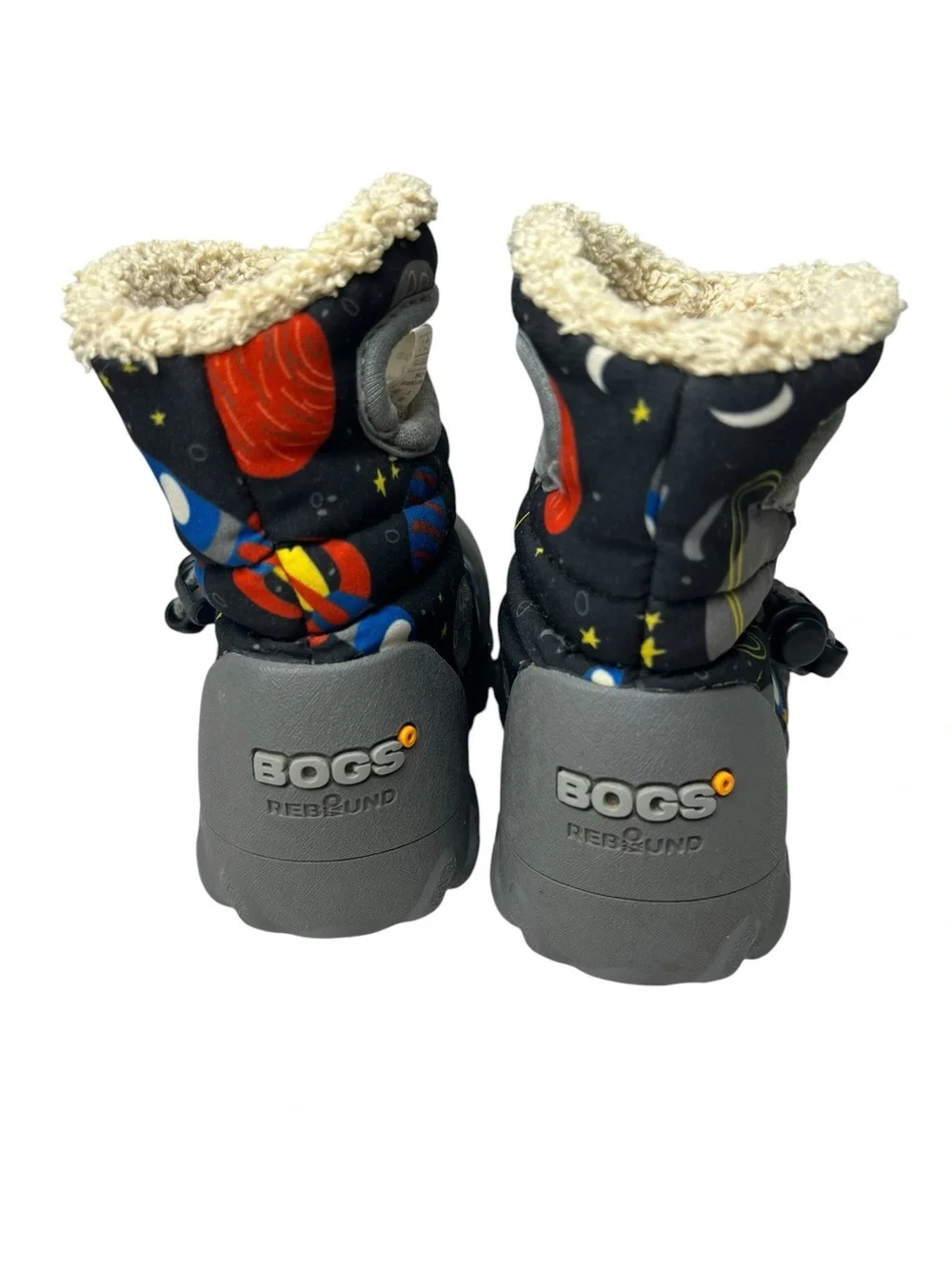 Bogs Infant Size 4 Sherpa Lined Space Print Winter Boots